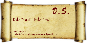 Décsi Sára névjegykártya
